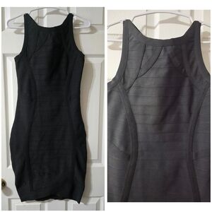 WOW Couture Bandage Bodycon Mini Dress, Mesh Back w/Cutout, Black, EUC!